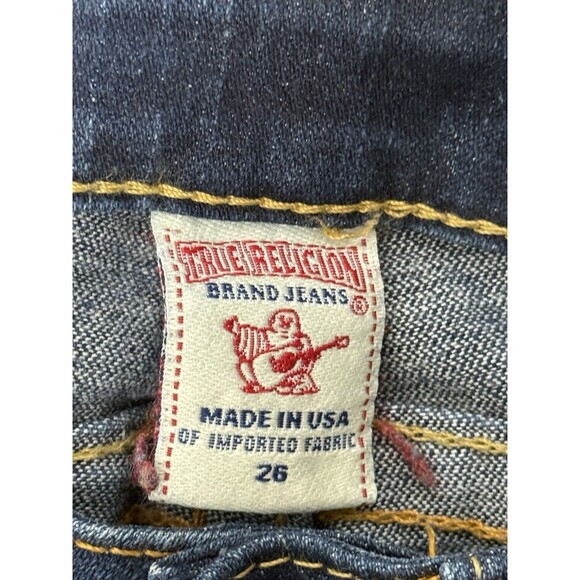 True Religion Billy Jeans 26 Straight Y2K Thick Stitch Low Rise USA Made Western - Picture 6 of 7